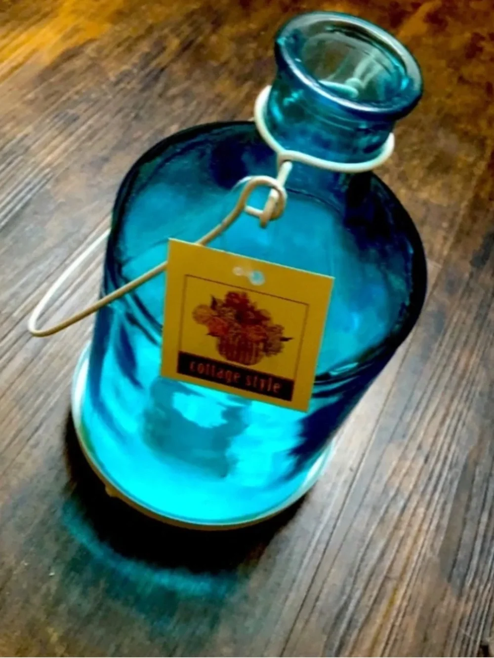 Hanging Glass Bottle Lanterns | Indoor Outdoor Tea Light Holders | Choose Color